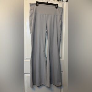Zenana 3X Light Gray Wide Waistband Yoga Flare Pants
